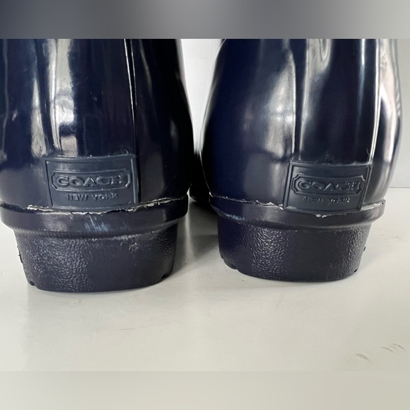 Coach Women's Pearl Legacy Striped Water Resistant Rain Boots Mid Calf Sz 7B - Picture 9 of 9